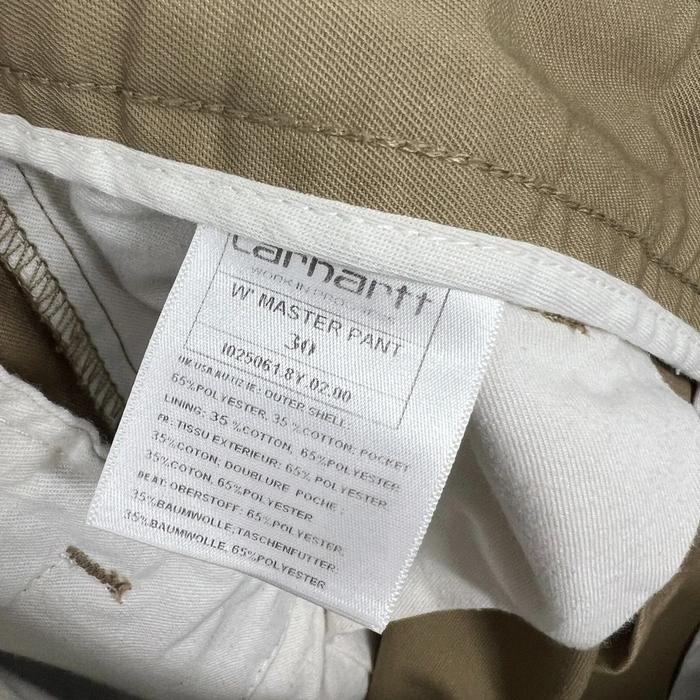 Carhartt WIP Work In Progress Straight W' Master Pant Womens Size 30‎ Tan Brown